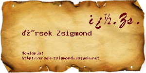 Érsek Zsigmond névjegykártya